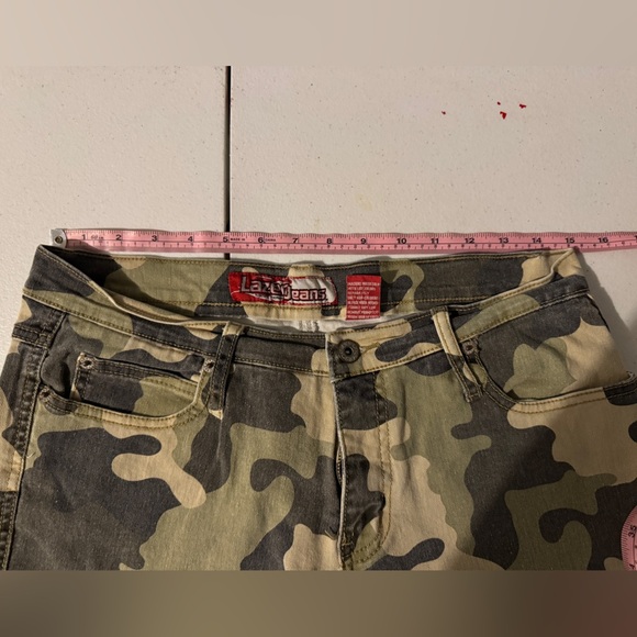 Y2K camo denim flared jeans with cargo pockets - Picture 6 of 8